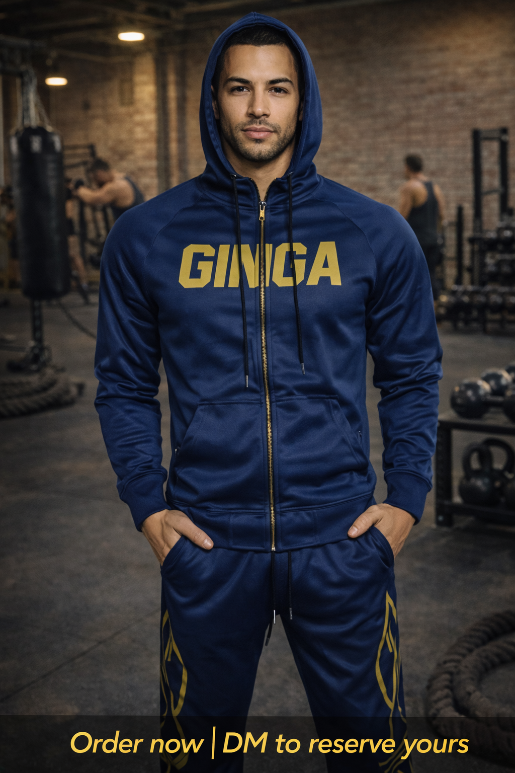 Ginga Hooded Zip Set (Navy)